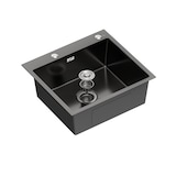thumbnail of Gasfrit - Keukenspoelbak met sifon voor opbouwmontage van roestvrij staal zwart, 1 spoelbak, 540 x 490 x 200 mm