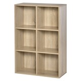 thumbnail of Estantería para Libros Estantes de Madera de 3 Niveles con 6 Cubos de Almacenaje para Sala de Estar Dormitorio Oficina 65,5x30x97,5 cm