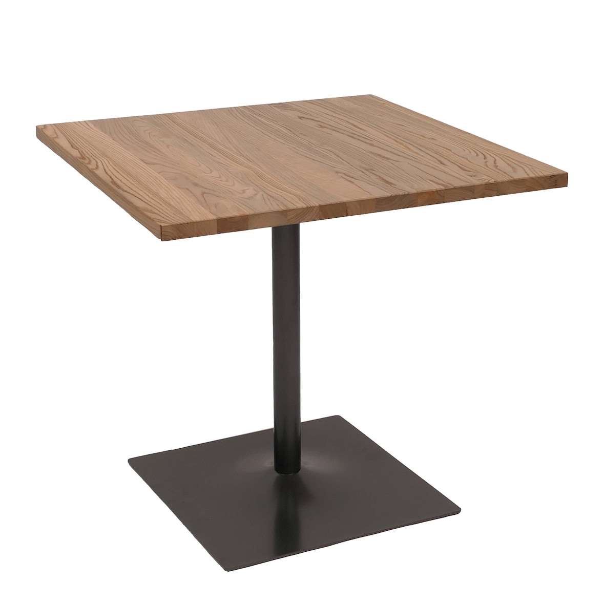 Bistrotisch HWC-H10, Bartisch Thekentisch, Industrial Gastronomie Ulme Holz MVG-zertifiziert 75x80x80cm ~ hellbraun