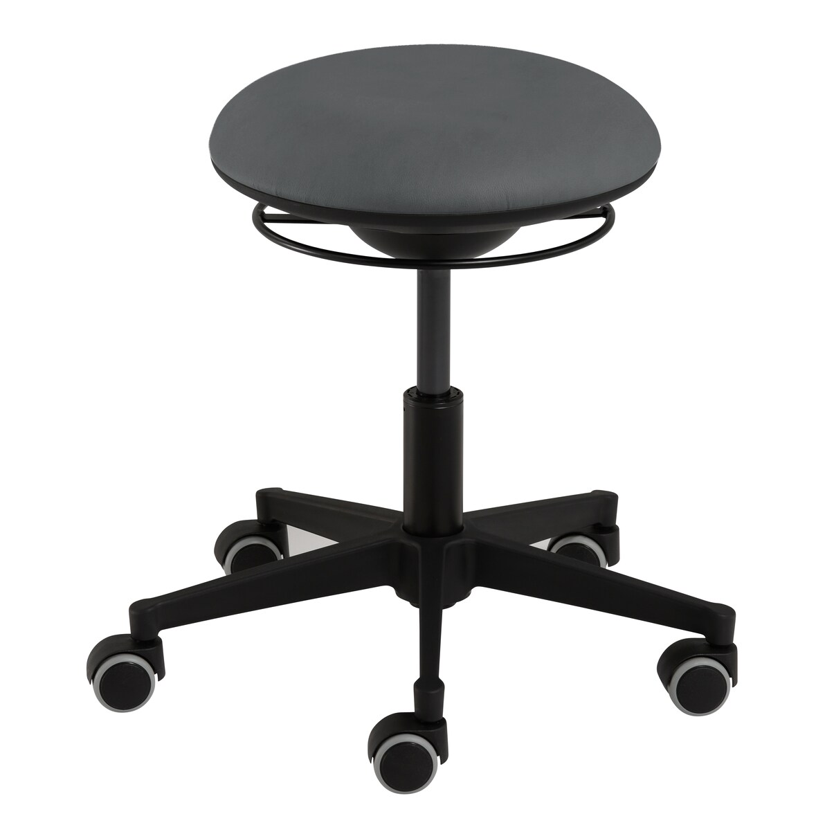 Mayer Sitzmöbel, Drehhocker mit 3D-Sitzelement 1353, Graphitgrau, Kunstleder, 1353_03_30585