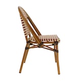 thumbnail of Ligne CHR Chaise Beaulieu, structure aluminium, assise/dossier polypropylène tressé, beige, bordeaux, crème