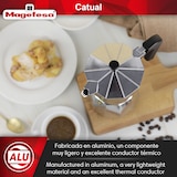 thumbnail of Magefesa Catual - Cafetera Italiana Moka de 6 Tazas, de Aluminio Resistente y Ligero, Compatible con Todo Tipo de Cocinas, Incluida Inducción