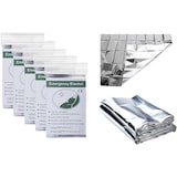 thumbnail of Notfall-Rettungsdecke – 160x210 cm Gold– Wärmefolie für Erste Hilfe, Sonnenschutz, Survival, Camping, Wind- Wasserdicht, Einzeln verpackt - 5 Stück