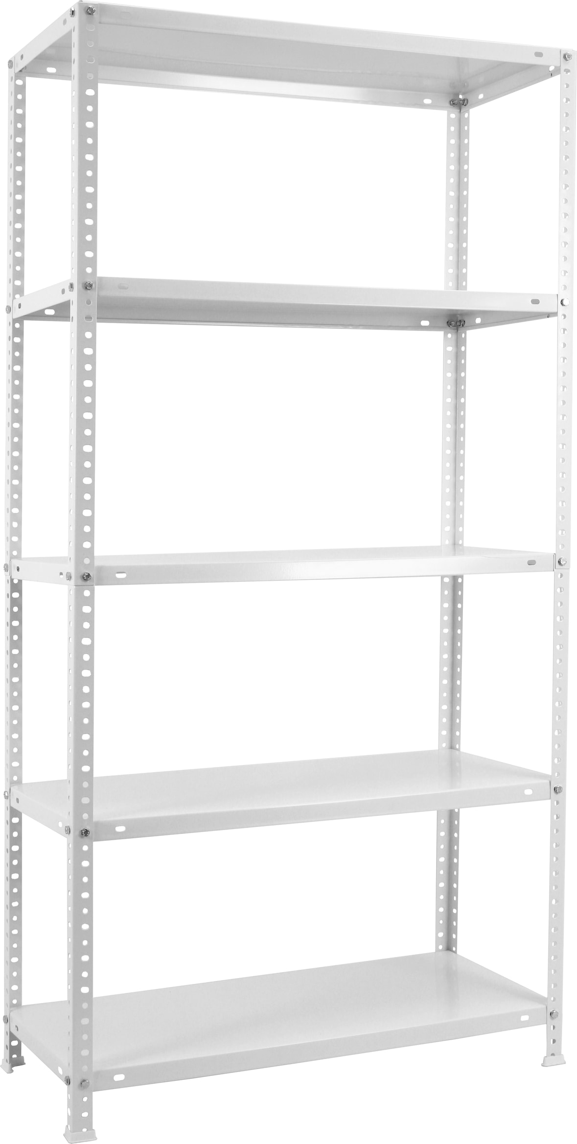 SimonRack Estantería Metálica con tornillos 2000x1100x400 mm, 5 Alturas, 90 kg de Punto Flexión, Blanco - Comfort