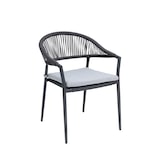 thumbnail of METRO PROFESSIONAL Stapelstoel met armleuningen, incl. kussen, staal/polyrattan/polyester, grijs