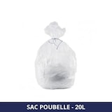 thumbnail of Sac poubelle 20L blanc - HD - 11U - x1000 sacs - FILFA FRANCE