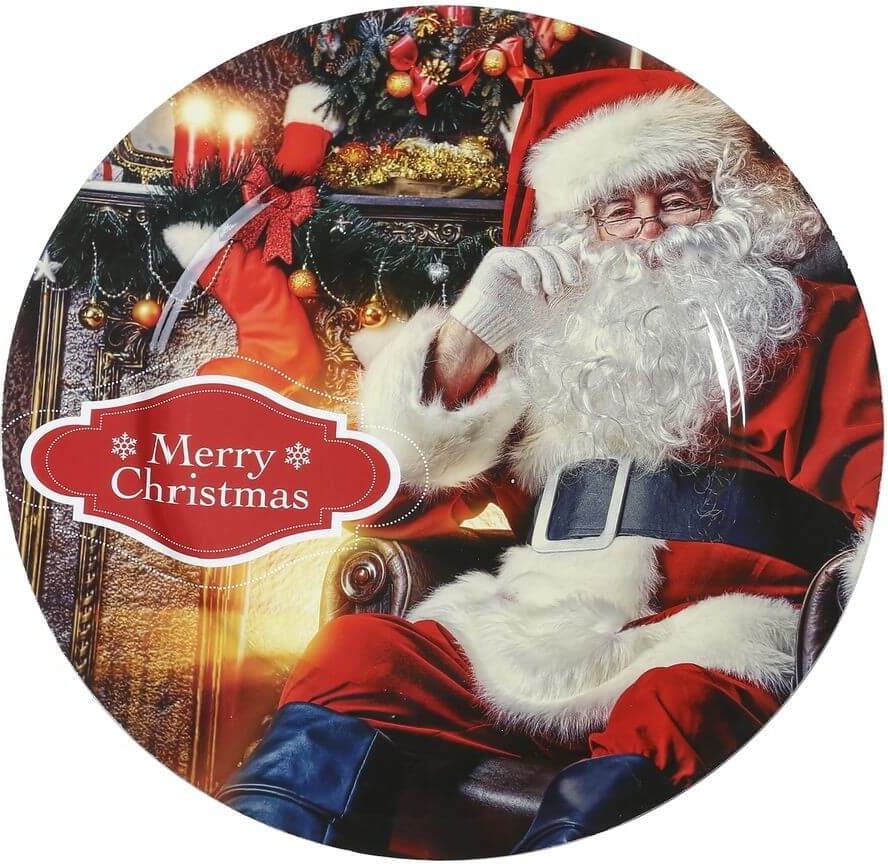 Dekoteller Kunststoff  Santa Claus - Motiv 33cm bunt