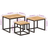 thumbnail of Tables basses gigognes 3 pcs bois massif de manguier et fer Modèle Orion Premium