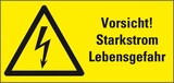 thumbnail of Schild I Warn-Kombischild Vorsicht! Starkstrom Lebensgefahr, praxisbewährt, Kunststoff, 300x200mm, BGV A8