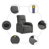 thumbnail of vidaXL Massagesessel Elektrisch Dunkelgrau Mikrofasergewebe
