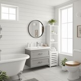 thumbnail of Relaxdays Badezimmerschrank mit Tür, HBT: 167x30x40 cm, 6 Fächer, Toilettenschrank, hoch & schmal, Bad Hochschrank, weiß