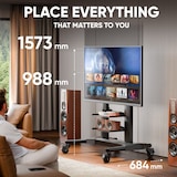 thumbnail of ONKRON Mobiler TV Ständer für 40-80 Zoll, bis 55 kg, höhenverstellbar, max. 700x400 VESA, mit Rollen, Schwarz TS2771-B