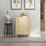 thumbnail of HOMCOM armario de salón con 2 puertas de ratán y estantes ajustables aparador de salón para oficina estudio dormitorio estilo nórdico 73x41x102 cm