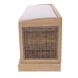 thumbnail of Banco Bienne, caja de almacenaje, 3 cestas, mimbre ratán Kubu, 112x46x37cm ~ brillante