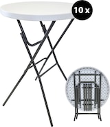 thumbnail of 10x Stehtisch klappbar ca. Ø 80 cm Tischplatte Höhe 110 cm Stahlgestell Partytisch Bistrotisch in Weiß