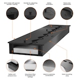 thumbnail of Lareira a Bioetanol 2 Lados 1600 Slim Vert Embutida com Duas Frentes - Preto Fosco, com Vidro, Queimador de 1,2L, Design Moderno