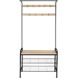 thumbnail of tectake Perchero con banco zapatero 85,5x36x184cm Madera Industrial Clara, Roble Sonoma