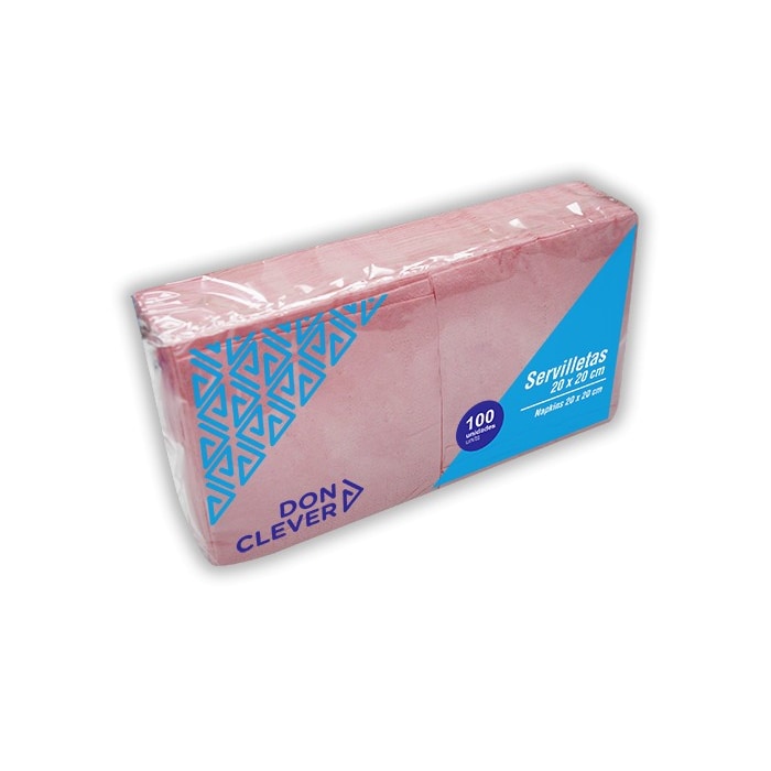 Guardanapo de 2 folhas rosa 20x20, em qualidade de tecido. Modelo: SER264