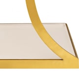 thumbnail of Couchtisch weiß Beistelltisch eckig 40 H 45 cm Lampentisch Sofatisch Tisch Metall gold