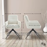 thumbnail of Décoshop26 - Esszimmerstuhl x1 komfortabel und modern mit Drehfunktion cremefarbener Stoffbezug Metallgestell 10_0007174