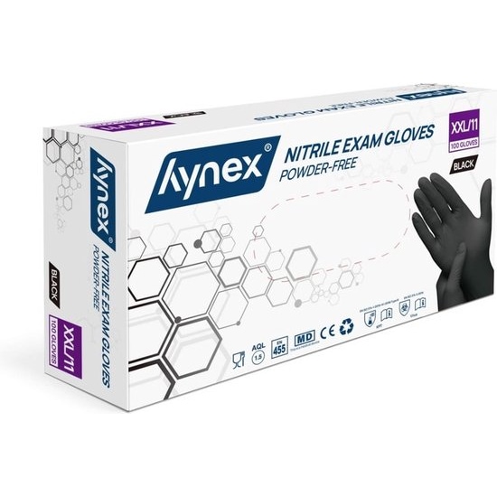 Hynex Nitril handschoenen maat XXL zwart 100/doos 3,5gram poedervrij