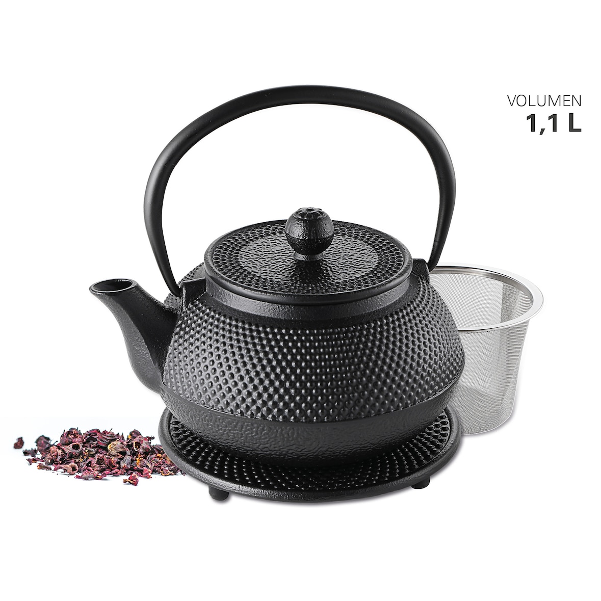 Karl Weis Teekanne Gusseisen 1100 ml + Untersetzer