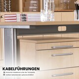 thumbnail of bümö Eckschreibtisch groß, N-Serie 200x120 cm, Tischplatte aus Holz in Buche, Gestell aus Metall - Schreibtisch L Form, großer Tisch für's Büro,