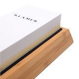 thumbnail of KLAMER Messer Schleifstein Set 1000/6000 Körnung Doppelseitiger Messerschärfer Abziehstein Wetzstein mit rutschfestem Bambusboden