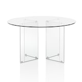 thumbnail of Oreste Luchetta Tavolo rotondo DAKAR ROUND piano in vetro temprato trasparente H78 x Ø136 cm