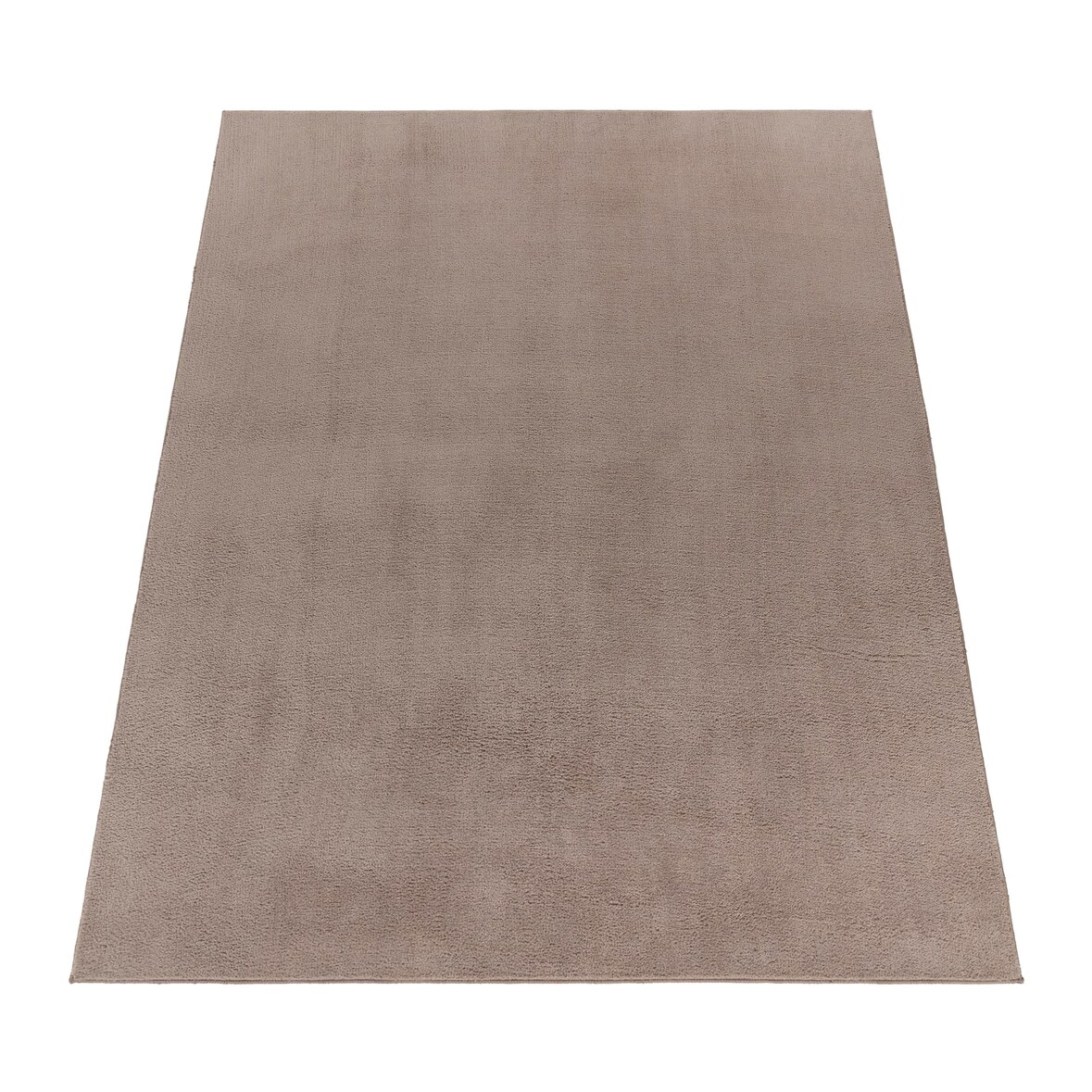 Teppich Kurzflor waschbar Unifarben Wohnzimmer schmutzabweisend Taupe Rechteckig 140x200 | 100% Polyester | Florhöhe: 10 mm | pflegeleicht
