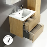 thumbnail of Alpenberger Badmöbel Waschbecken mit Unterschrank | Waschtisch mit Hochschrank und LED Badspiegel | Badezimmermöbel Waschbeckenunterschrank Badschrank