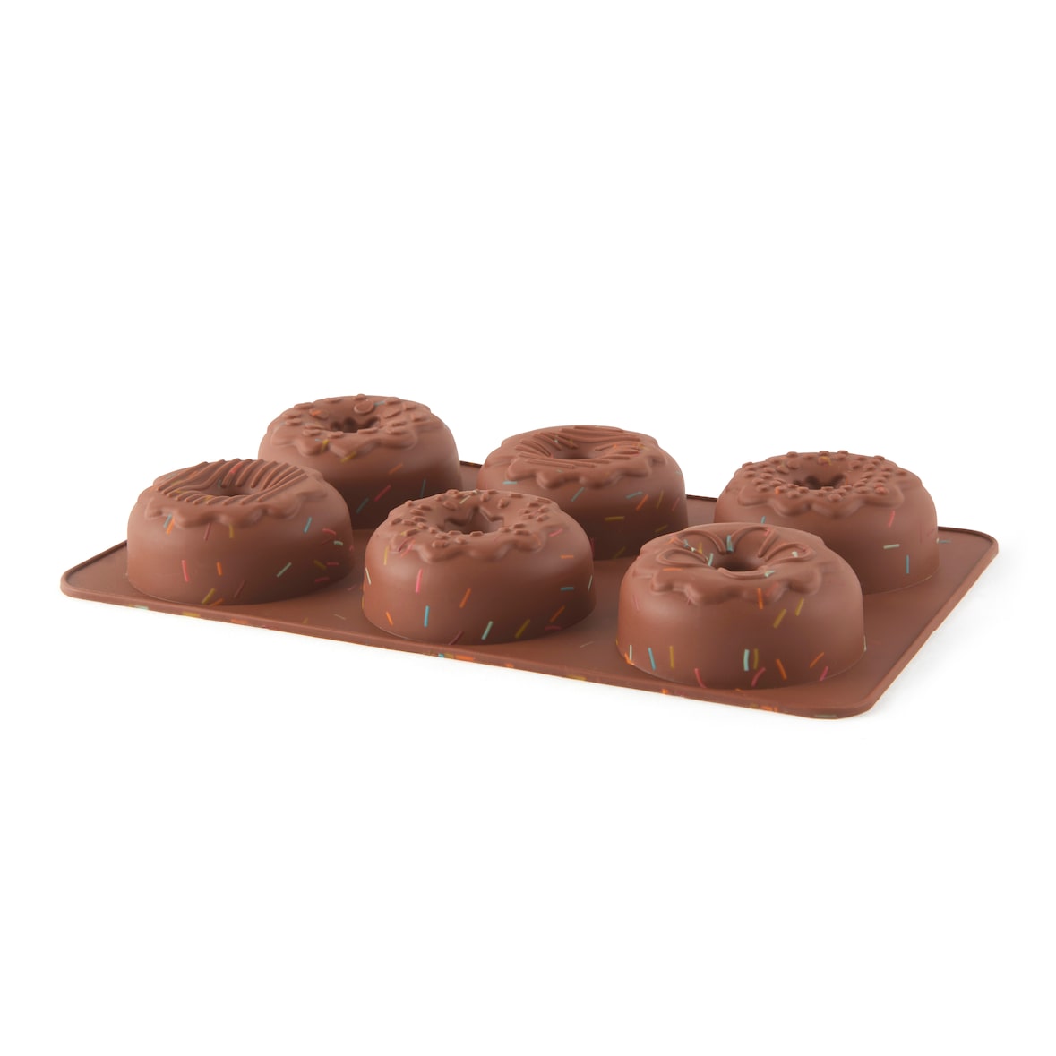 Excelsa moule à four Donuts silicone 27,5x16,5x3 cm marron