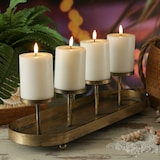 thumbnail of Kerzenständer Advent Kerzenhalter Kerzentablettt Adventskranz gold
