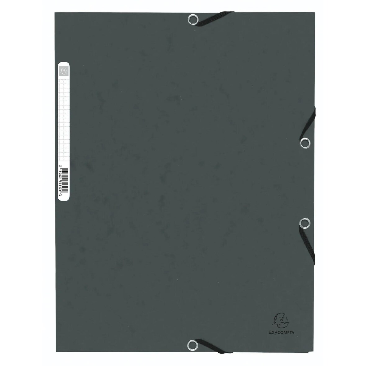 Exacompta  Cod. 55313E - Cartella 3 lembi con elastici in cartoncino lustré 355 g/mq - 24x32cm grigio - Confezione da  50 pz.
