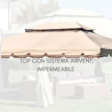 thumbnail of Telo di Ricambio Top Gazebo 3x4 da Giardino Copertura AirVent in Poliestere 220 g/mq Impermeabile, Protezione UV, 300x400