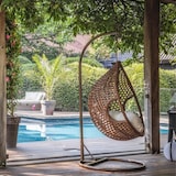 thumbnail of Rijoka Hangstoel Eggy Rope Schommelstoel – Luxe Rattan – Bruin - Large - Voor personen 1.90m Max.