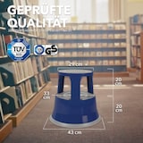 thumbnail of Rollhocker aus Stahl - Elefantenfuß - Hocker für Büro und Gewerbe - 150 kg belastbar - mit Laufrollen - TÜV geprüft / Blau