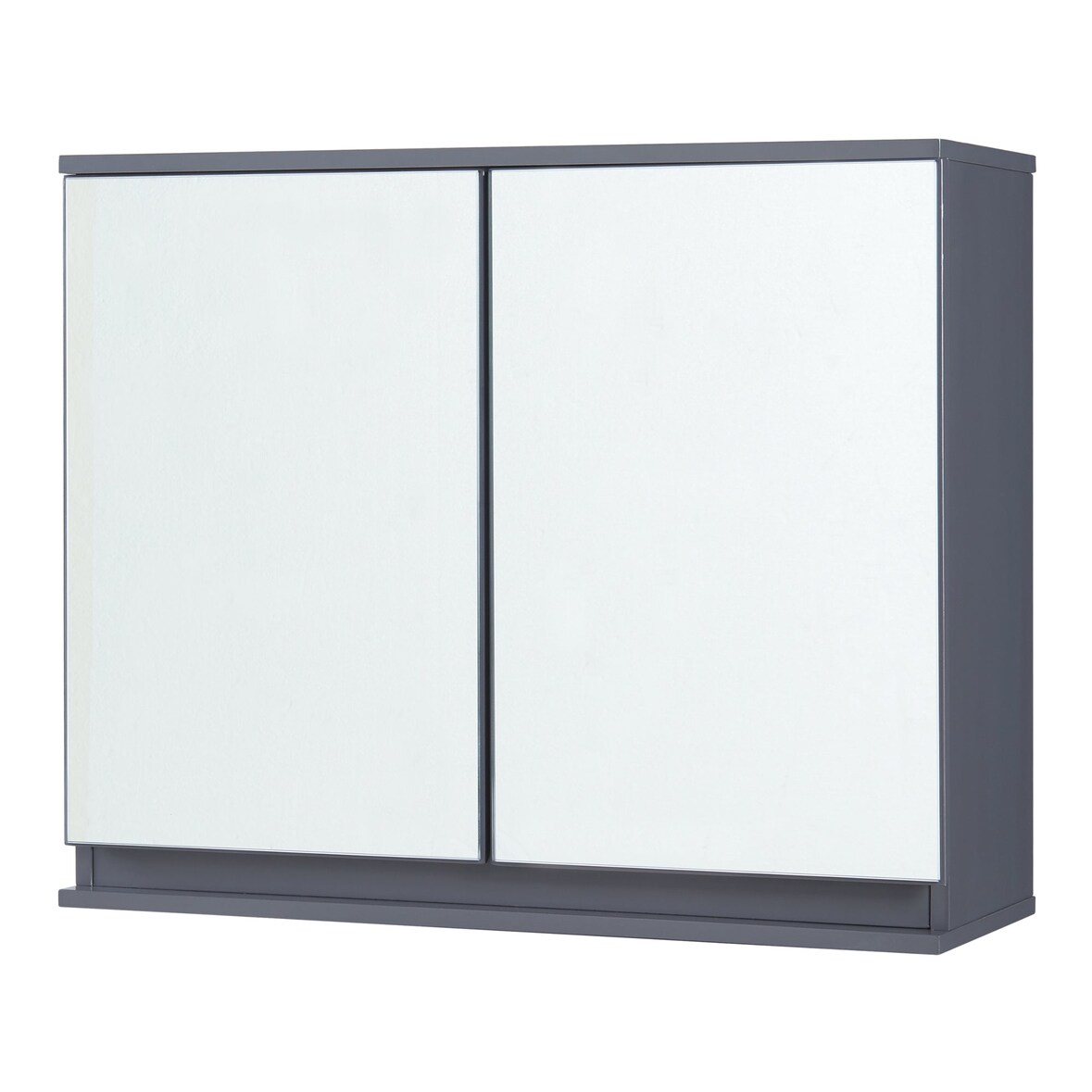 Helloshop26 - Wandmontierter Badezimmerschrank/Regal 60 x 20 x 50 cm mit Spiegel grau 03_0008900
