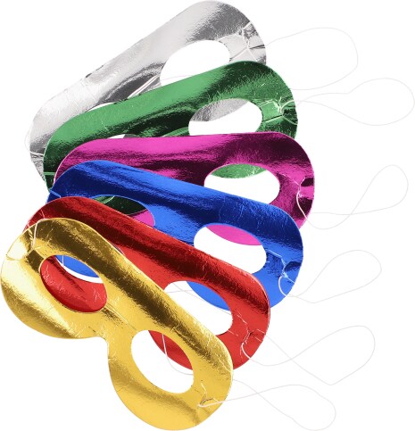 6 Gesichtsmasken farbig sortiert "Metallic"