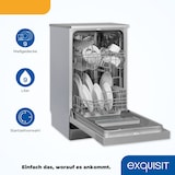 thumbnail of Exquisit Geschirrspüler GSP9109-030E silber | Spülmaschine 45 cm | ECO-Modus | Maßgedecke: 9 | Standgerät