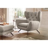 thumbnail of KAWOLA Sitzgruppe CHARME 2,5-Sitzer Sessel Hockerbank Cord steingrau