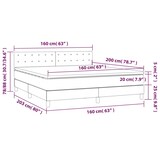 thumbnail of vidaXL Boxspringbett mit Matratze & LED Dunkelgrau 160x200 cm Stoff