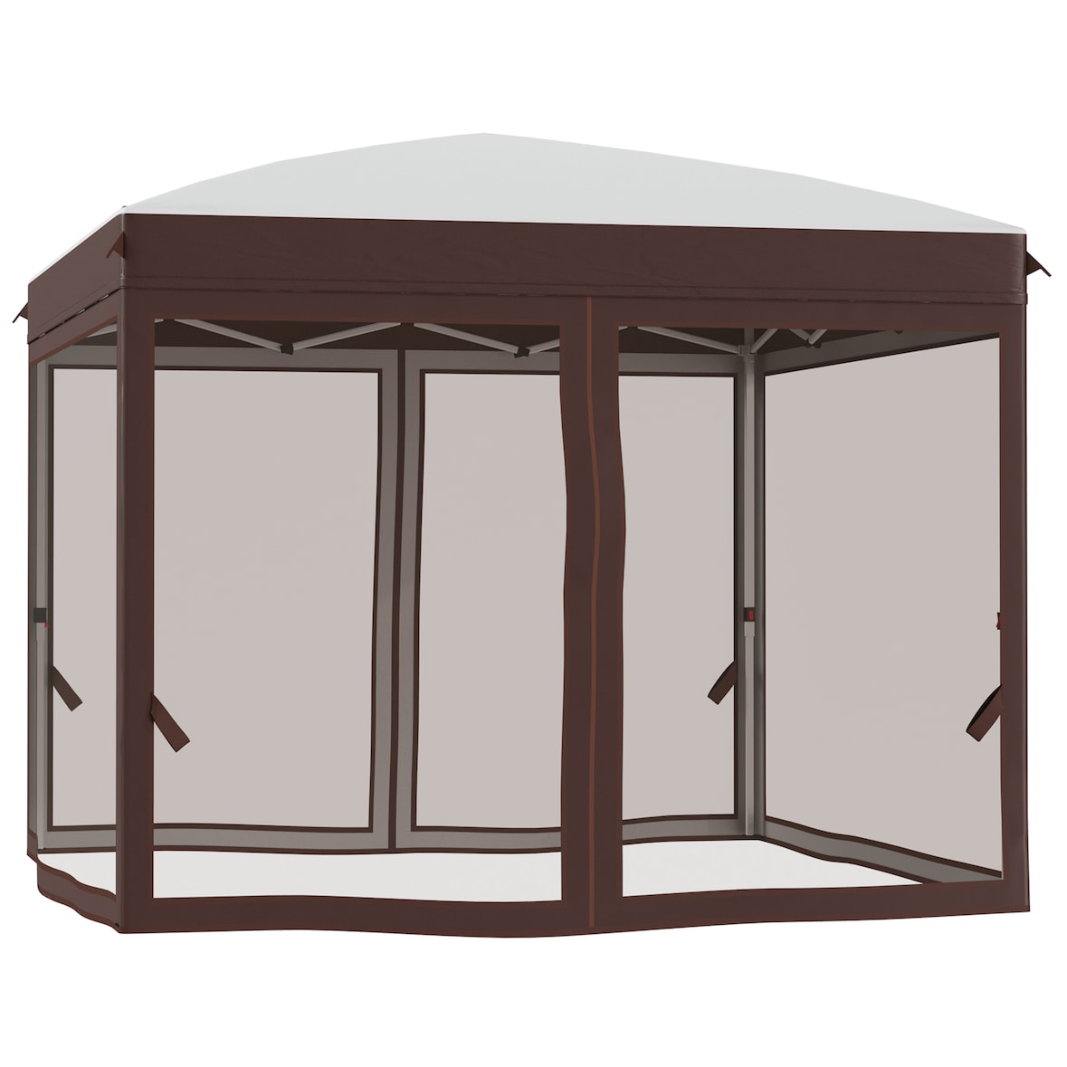 Outsunny Gazebo da Giardino con Zanzariera 3x3 m Bianco Crema