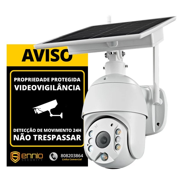 Câmara Solar Rotativa 4G ENNIO SECURITY Cam 710.4G para exterior