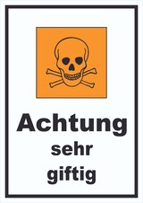thumbnail of Schild Gefahrensymbol sehr giftig Totenkopf A0 Rückseite selbstklebend
