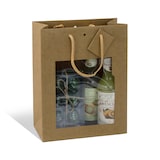 thumbnail of Luxus-Tüte Middle Vertical mit Fenster braunes Kraftpapier Kordelgriffe 22 + 11 x 28 cm je 168 - Gimex