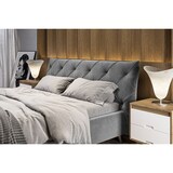 thumbnail of KAWOLA Bett ANNY Polsterbett Kopfteil niedrig Velvet grau 140x200cm