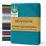 thumbnail of EXKLUSIV HEIMTEXTIL Frottee Spannbettlaken Rundumgummizug Marke 120 x 200 cm Petrol 80% Baumwolle 20% Polyester  Öko - Tex Zertifiziert Bed-Sheet