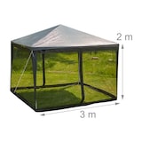 thumbnail of Relaxdays Moskitonetz für 3 x 3 m Pavillon, 2 Seitenteile, mit Reißverschluss, Klettband, 12 m XL Mückennetz, schwarz