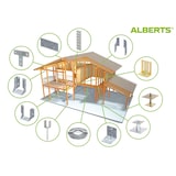 thumbnail of Alberts 8 x U-Pfostenträger, Breite 71 - 161 mm, Bodenabstand 150 - 190 mm, galvanisch verzinkt, dickschichtpassiviert, zum Aufschrauben